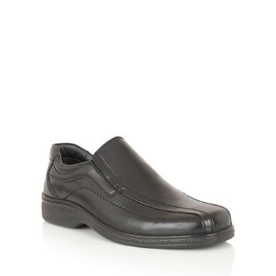Black leather 'Hayes' slip on loafers
